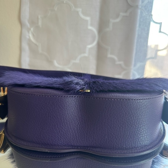 ✨ NWT Burberry Leather Chess Satchel in Purple ✨ - Picture 6 of 13
